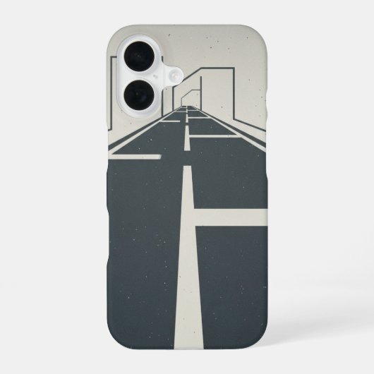 Retro-Straßenbegrenzungslinien iPhone 16 Hülle (Rückseite)