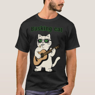 Retro Straßenmusik-Katze T-Shirt