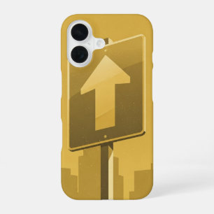 Retro-Straßenpfeil nach oben iPhone 16 Hülle