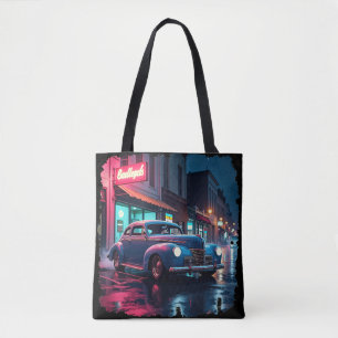 Retro-Straßenszene-Kunst Vintage 1940er Jahre Klas Tasche