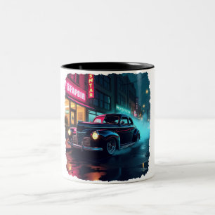 Retro-Straßenszene-Kunst Zweifarbige Tasse