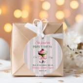 Retro Strawb Perfect Matcha Pink Bow Brautparty Geschenkanhänger