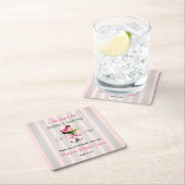 Retro Strawb Perfect Matcha Pink Bow Brautparty Rechteckiger Pappuntersetzer (Vor Ort)