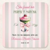 Retro Strawb Perfect Matcha Pink Bow Brautparty Rechteckiger Pappuntersetzer (Vorderseite)