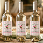 Retro Strawb Perfect Matcha Pink Bow Brautparty Weinetikett