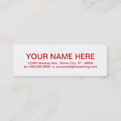 Retro STRAWBERRIES Mini Visitenkarte (Rückseite)