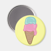 Retro Strawberry and Minze Ice Cream Party Magnet (Vorderseite/Rückseite)