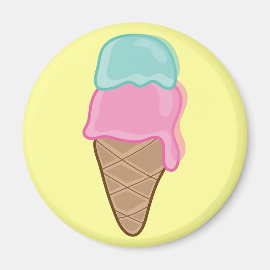 Retro Strawberry and Minze Ice Cream Party Magnet (Vorne)