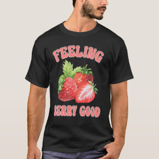 Retro Strawberry Gefühl Berry Gutes Leben T-Shirt