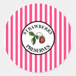 Retro Strawberry Jelly Bean Runder Aufkleber
