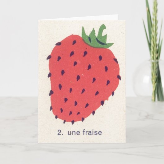 Retro Strawberry Karte (Vorderseite)