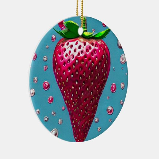 Retro Strawberry Keramik Ornament (Rechts)