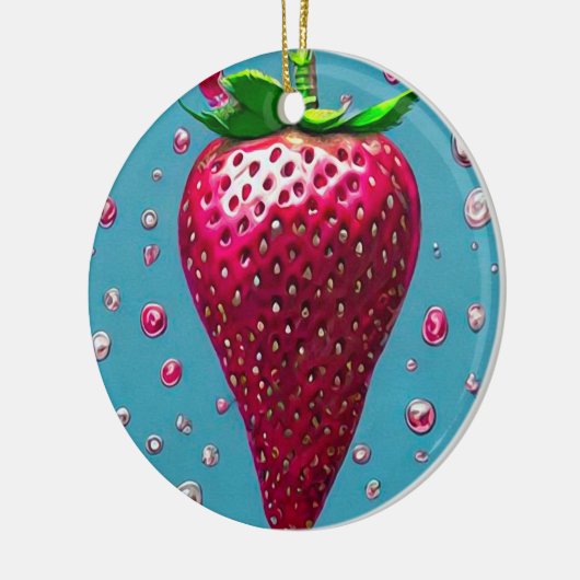 Retro Strawberry Keramik Ornament (Links)