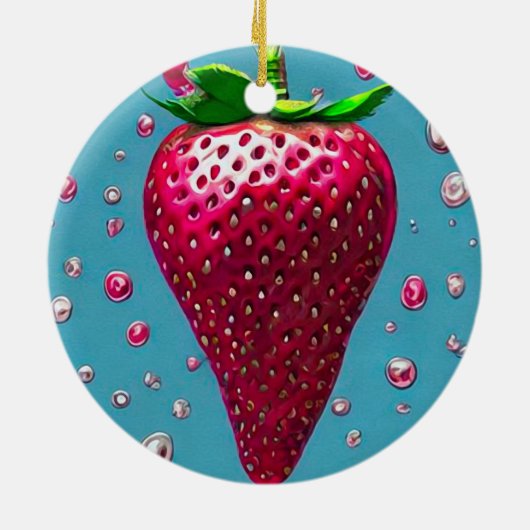 Retro Strawberry Keramik Ornament (Hinten)