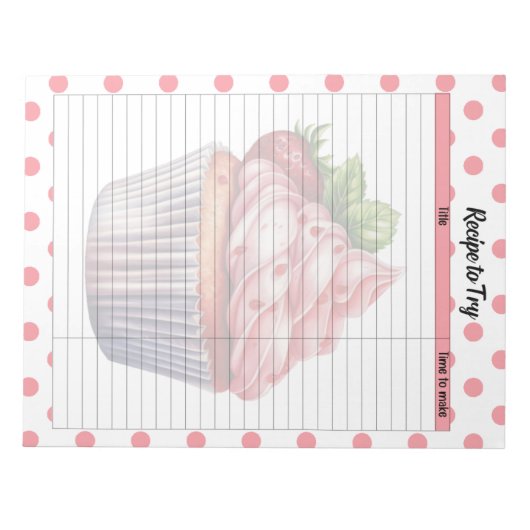 Retro Strawberry Leckereien Rezept Notizblock (Vorderseite)
