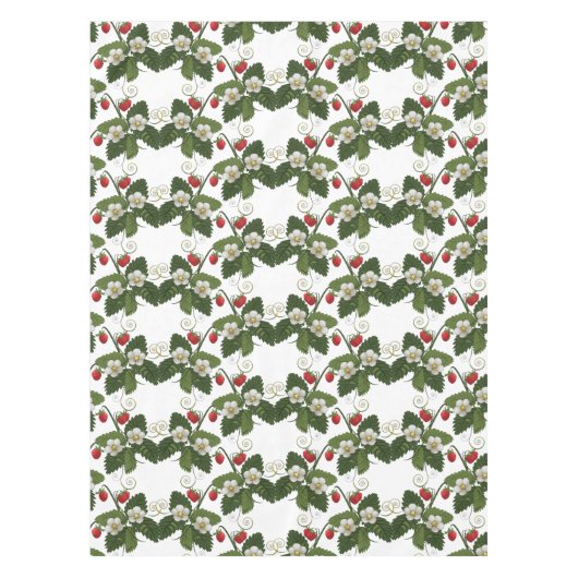 Retro Strawberry-Pflanze mit Gold-Wirbel Tischdecke (Vorderseite)