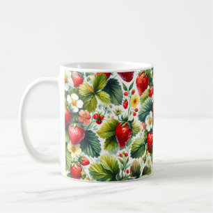 Retro Strawberry Pflanze - Vintager Gartengarten Kaffeetasse
