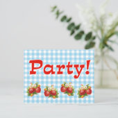Retro Strawberry Postkarte (Stehend Vorderseite)