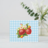 Retro Strawberry Postkarte (Stehend Vorderseite)