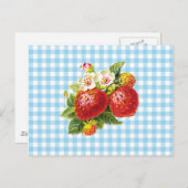 Retro Strawberry Postkarte (Vorne/Hinten)