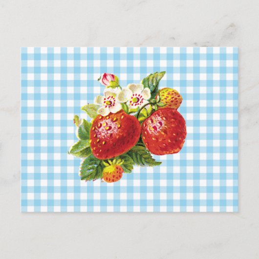 Retro Strawberry Postkarte (Vorderseite)