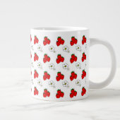 Retro Strawberry und Blume Muster Jumbo Tasse (Rechts)