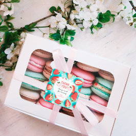 Retro Strawberry Vielen Dank, Berry Much, dass Sie Quadratischer Aufkleber