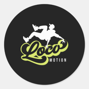 Retro Street Dancing S Retro Dance Cl S Loco-motio Runder Aufkleber