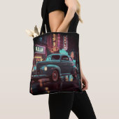 Retro Street Scene Art 1940s Classic Car Tasche (Von Nahem)