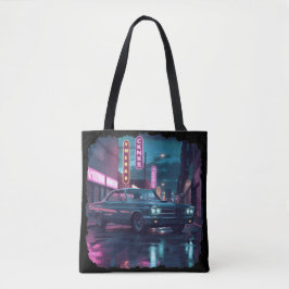 Retro Street Scene Art 1940s Classic Car Tasche