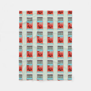 Retro-Streichholzschachtel Pop-Art Fleecedecke