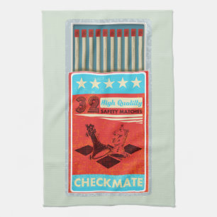 Retro-Streichholzschachtel Pop-Art Geschirrtuch