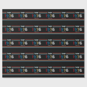 Retro-Streifen 1976 50. Geburtstag oder Klassentre Geschenkpapier