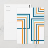 Retro-Streifen 2 (1) abstraktes Design Postkarte (Vorne/Hinten)