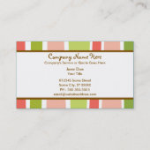 Retro Streifen: 2 mit Seiten versehen: Visitenkarte (Rückseite)