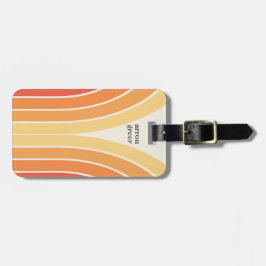 Retro Streifen 70er 80er Orange Gelb Gepäckanhänger