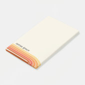 Retro Streifen 70er 80er Orange Gelb Post-it Klebezettel (angewinkelt)