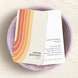 Retro Streifen 70er 80er Orange Gelb Visitenkarte