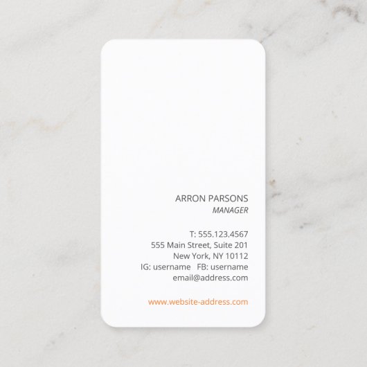 Retro Streifen 70er 80er Orange Gelb Visitenkarte (Rückseite)