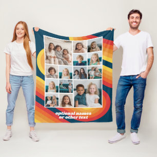 Retro-Streifen 70er-Jahre-Vibe - Bis zu 14-Foto-Co Fleecedecke