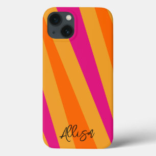 Retro-Streifen 70er Orange Senf Groovy Case-Mate iPhone Hülle