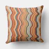 Retro Streifen 70er Wellen boho bunt orange blau Kissen (Rückseite)