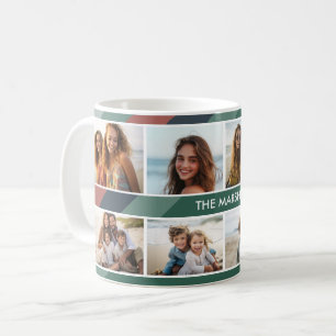 Retro-Streifen - 8-Foto-Collage Kaffeetasse