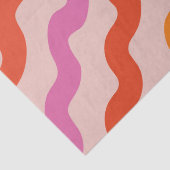 Retro Streifen Abstrakte Waves Rosa Orange Seidenpapier (Detail)