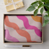 Retro Streifen Abstrakte Waves Rosa Orange Seidenpapier (Geschenk)