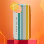 Retro Streifen aquamarin orangefarbenes Gold mit S Case-Mate iPhone 14 Hülle<br><div class="desc">Ein Retro Regenbogen mit 70er inspiriert Farben und einem minimalen Muster. Die Farbtöne aquamarin,  orange und gold können geändert werden. Die großen Streifen,  die vertikal verlaufen,  machen es zu einem kühlen,  aber minimalen Look für Ihr Cover.</div>