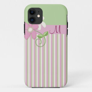 Retro Streifen, Blumen u. Monogramm iPhone 5 Fall Case-Mate iPhone Hülle
