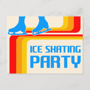 Retro-Streifen: Einladung zur Eislaufparty