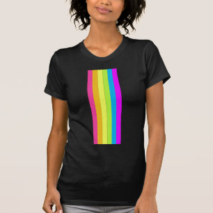 Retro-Streifen Erwachsenen-T-Shirt (Schwarz & Neon T-Shirt