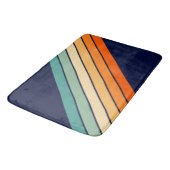 Retro Streifen farbenfroh gestreifter 70er 80er De Badematte (Schrägansicht)